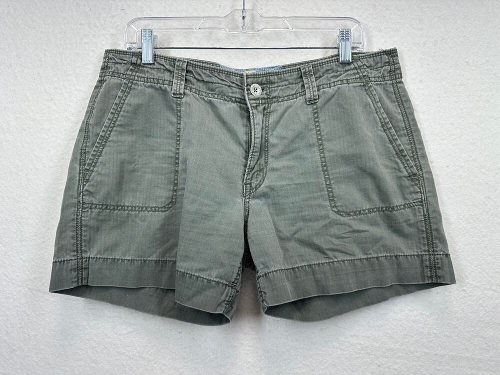 Levis Women Olive Green Cotton Utility Short SZ 10 Casual Heritage Style